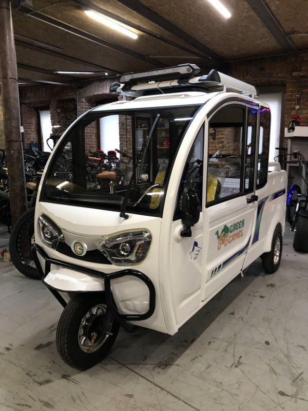 Электротрицикл GreenCamel Шторм Пикап (60V 1500W) кабина, кузов, понижающая Электротрицикл GreenCamel Шторм Пикап (60V 1500W) кабина, кузов, понижающая